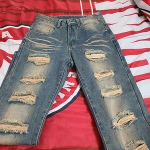 Boys Beige Distress Jean 29